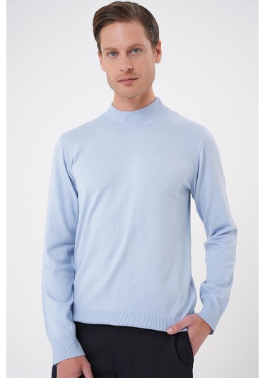 Tr 876 Slim Fit Mavi Klasik Triko Mavi