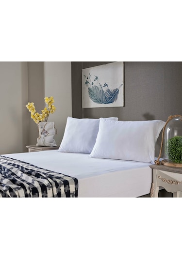 Doqu Home Penye Çarşaf Takımı Tek King Size - Beyaz