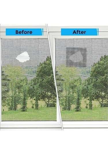 Yapışkanlı Sineklik Yaması Tülü Tamir Bandı Bantı Delik Fiber Tül Yapıştırma Gri 48 Mm X 2 Metre 2 M