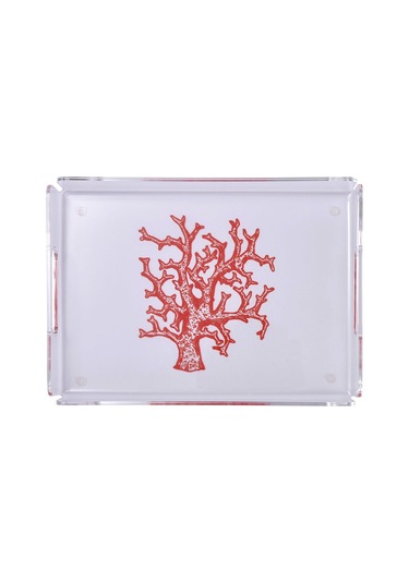 Mercan Desen Tepsi Kırmızı 22 30 Cm Diğer