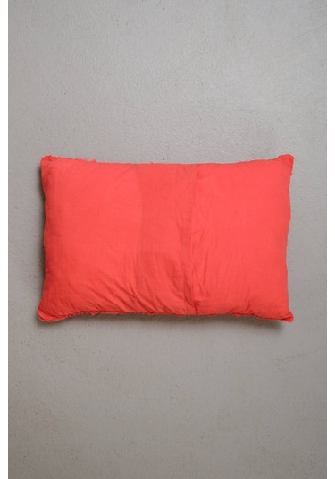 Peraluna Foam Pıllow Şifon Şerit Triko Yastık Kılıfı 60x40 Cm Koral - Koral