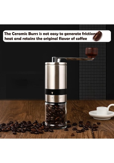 Manuel Kahve Öğütücü, El Kahve Değirmeni, 6 Ayarlanabilir