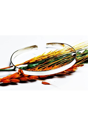 Gümüş Unisex Ayarlanabilir Düz Bilezik Gümüş