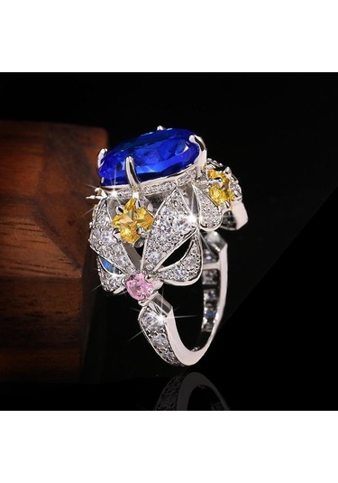 Vintage Takı Lüks Büyük Safir 925 Ayar Gümüş Yüzük Kadınlar Için Zarif Çiçek Nişan Düğün Band Yıldönümü Yüzükler 8 Mavi Vintage Takı Lüks Büyük Safir 925 Ayar Gümüş Yüzük Kadınlar Için Zarif Çiçek Nişan Düğün Band Yıldönümü Yüzükler 8 Mavi