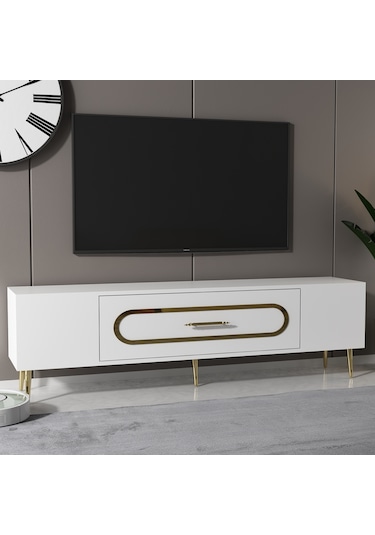 Dekop3ct Tv Sehpası Beyaz-altın