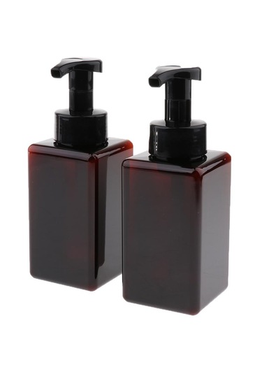 Suntek Sıvı Losyon Için Boş Plastik Kare Pompa Kahverengi Kahverengi