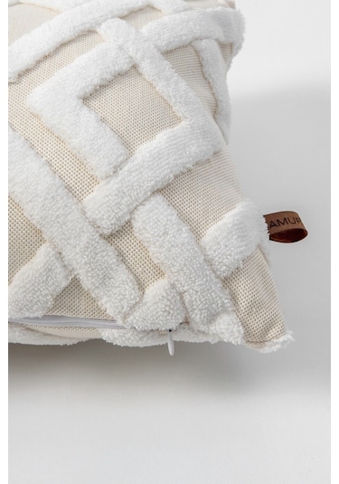 Jakarlı Kırlent 28x50 Cm Mila Ekru