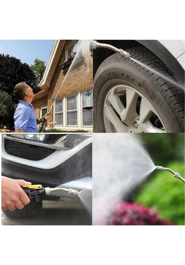 Zhltools Bahçe Sulama Araç Oto Yıkama Temizlik Tazyikli Su Püskürtme Basınçlı Hortum Ucu Aparatı