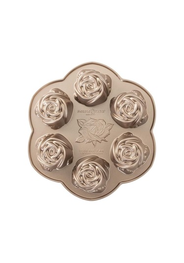 Nordicware 6 Lı Mini Gül Kek Kalıbı Altın