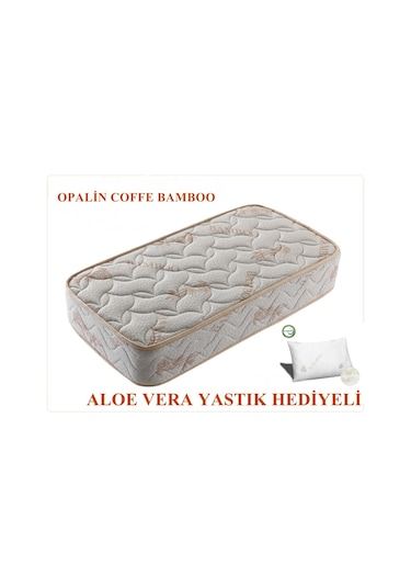 Uzunbebe 90X190 Opalin Aloevera Lüx Ortopedik Yaylı Yatak Yastık Hediyeli