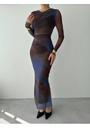 S-pazarım Flet Tül Elbise Çok Renkli