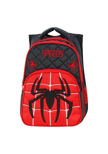 Waddell İlkokul Sırt Çantası ve Beslenme Çantası Speedy Kırmızı-Siyah