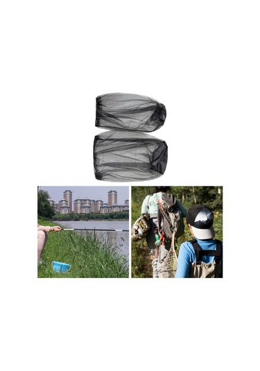 Homyl 2 Adet Kafa Net Örgü Yüksek Büyük-boy-siyah Siyah