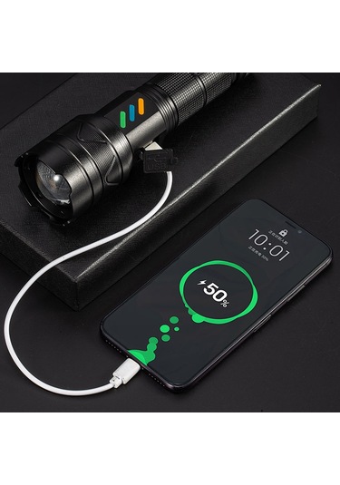 Cbtx A06-a 20w Parlak Lazer 5 Modlu El Feneri Alüminyum Alaşımlı Su Geçirmez Açık Kamp Yürüyüş Meşalesi