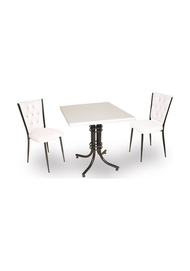 Beymobilya Buket Werzalit Kare Esb-Kapitoneli 2Li Mutfak Masa Takımı