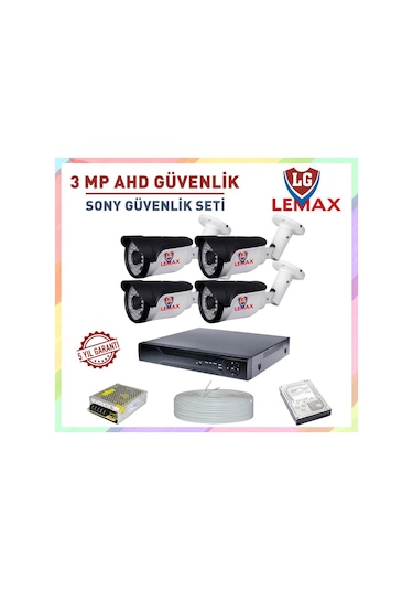 4 'Lü 3 Mp Ahd Sony 1080 P Güvenlik Kamera Sistemleri Full Seti