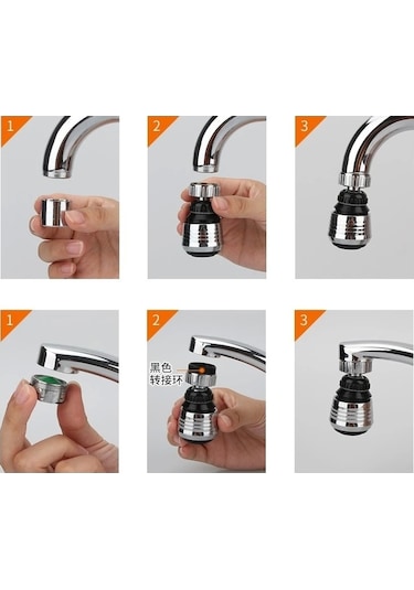 Pratik Su Tasarruflu 2 Modlu Musluk Başlığı Kısa Lisinya Çok Renkli