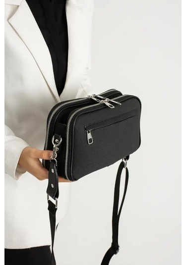 Just Polo Kadın Günlük Kullanıma Uygun Lakoste Ayarlanabilir Askılı Lüks Omuz Çantası Shoulder Bag Siyah