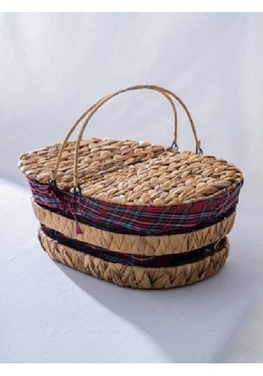 Acar Sep-07856 Kapaklı Piknik Sepeti Kahverengi
