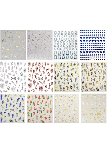 Sones Th-759 10 Adet Buzlu Şeffaf Arka Yapışkan Bronzlaştırıcı Lekeli Tırnak Sanatı Çıkartması