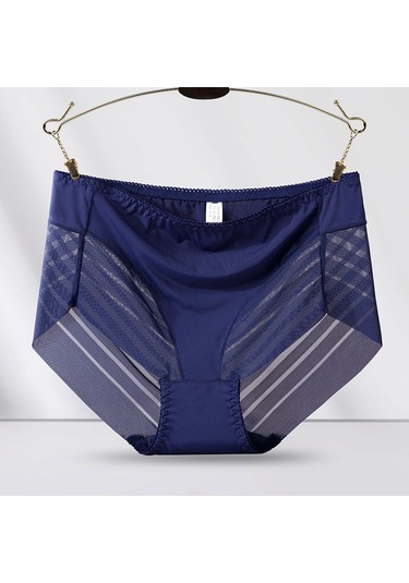 Tcherchi Büyük Beden Yüksek Bel Dantelli Nefes Alabilen Kadın İç Çamaşırı Lacivert