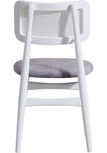 Helios Hazeranlı Ahşap Bohem Sandalye Beyaz - Gri