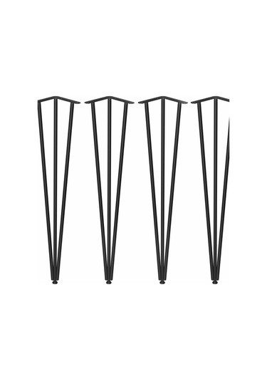 Tel Masa Ayakları 4 Adet 70 Cm Firkete Ayak - Masa Ayakları - Tek Ebat Siyah