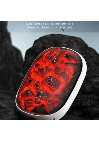 Dm X6 10000mah Güç Bankası 3 Vitesli Kışlık Elektrikli El Isıtıcı Kömür Ateşi Tasarım - Beyaz