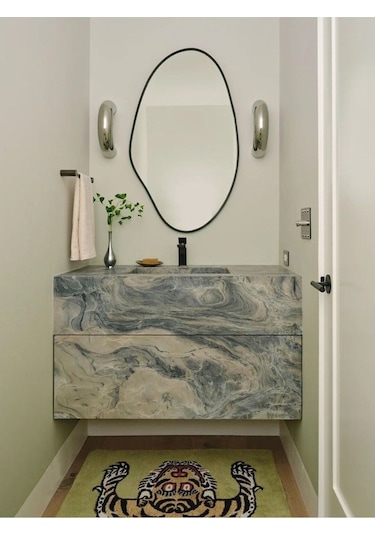 Asimetrik Ayna, Konsol Aynası, Dresuar Aynası, Tuvalet Aynası Holl Ayna 1.kalite Ayna 75x50 Cm 75 X 50 Siyah