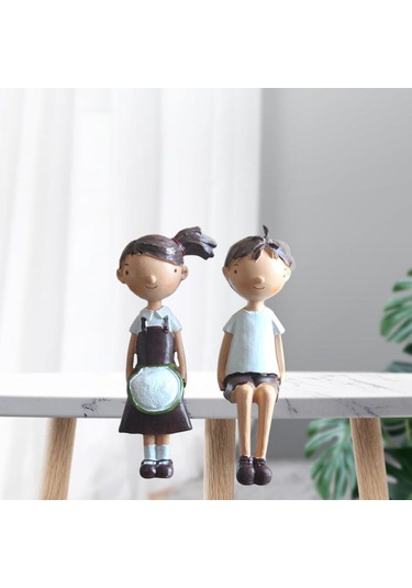 Homyl Reçine Masaüstü Süs Heykeli Çift Ev Ofis Oteller Için Orta