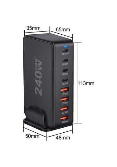 Suntek Masaüstü Dizüstü Bilgisayar Şarj Cihazı Siyah