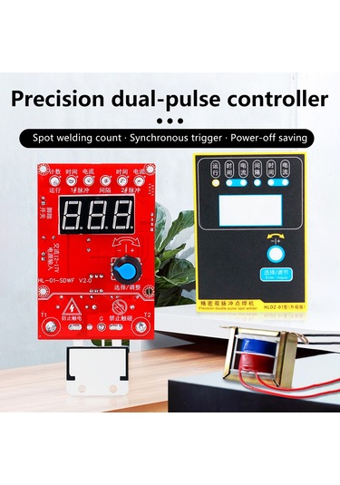 Yuntech01 100a İkili Darbeli Nokta Kaynak Kontrol Kartı - Akım/süre Sayıcı, Kesinti Verisi Saklama, 220v Transformator Uyumlu Dıy Nokta Kaynak Kontrolcüsü
