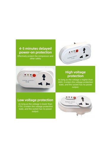 Besthome1 2000w Güçlü Voltaj Koruma, 16a Dijital Buzdolabı & Klimalar İçin Surge Protektör