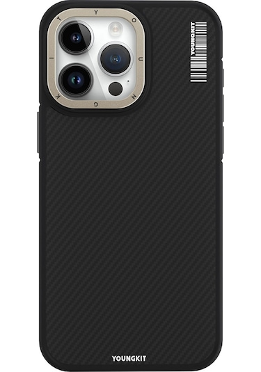 İphone 15 Pro Max Uyumlu Kılıf Magsafe Şarj Özellikli Youngkit 600d Kevlar Kapak