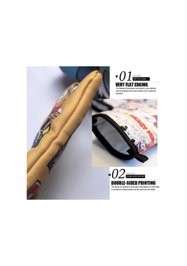 Mickey Ve Minnie Pişirme Eldivenleri Karikatür Yalıtım Matı Pembe Mikrodalga No7 No7