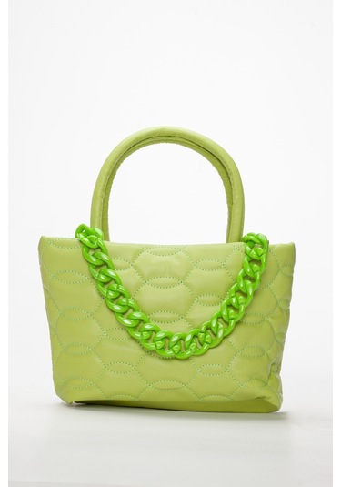 Kapitone Dikişli Zincirli Mint Yeşil Kadın Omuz Çantası-1992 - Kadın - Kız Mint