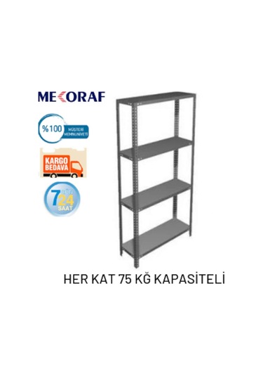 Mekoraf Mekoraf 43 X 93 2 Metre 4 Katlı Çelik Raf Sistemi