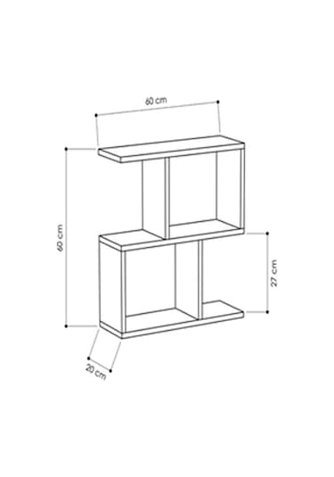 Alfa Yan Sehpa Kitaplık Beyaz