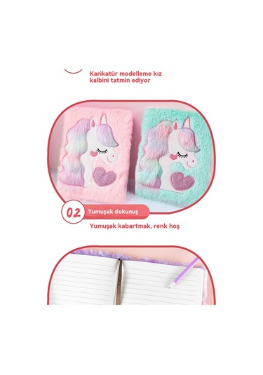 Spring Unicorn Sevimli Peluşdefter Renkli