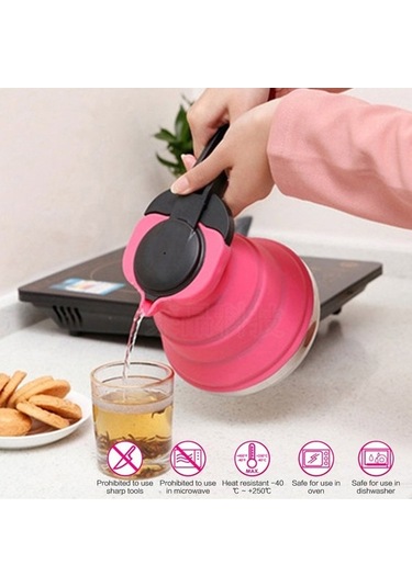 Tongxida Kamp & Seyahat İçin Katlanabilir 1500ml Silikon Çaydanlık - Isıtılabilir, Hafif Tasarım - Açık Yeşil Yeşil