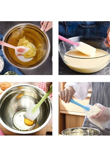 Yeşil Isıya Dayanıklı Silikon Spatula Pişirme Krep Spatula Pişirme Omlet Mutfak Eşyaları Kauçuk Geniş Turner