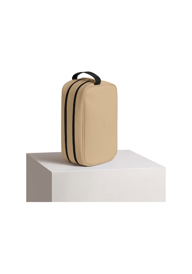 Gaston Luga Spläsh Toiletry Double Zipped Bag - Latte