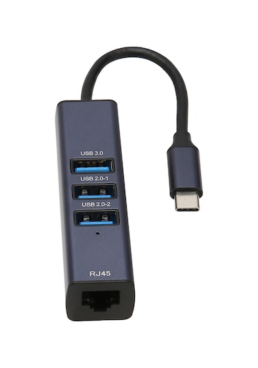 Springsun Usb-c 4-in-1 Hub: Gigabit Ethernet 1000/100mbps + 3 Usb 3.0 Port, 5gbps Veri Transferi, Alüminyum Kasa, Macbook/chromebook Uyumlu 809c