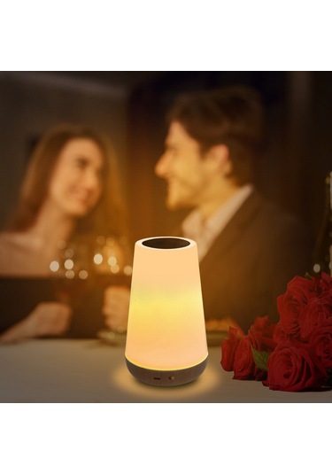 Maiyame Renk Değiştirebilen Dokunmatik Usb Şarjlı Ahşap Desenli Led Gece Lambası - Göz Koruyucu 360 Aydınlatma Diğer