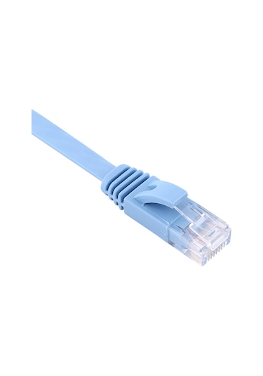 Lemestar Mavi 1m Rj45 Cat6 Düz Ağ Kablosu - 1000mbps Gigabit, Su Geçirmez, Anti-parazit, Saf Bakır Çekirdek, 250mhz Aktarım Hızı
