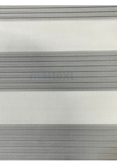 Gri Dar Plise Zebra Perde Gri