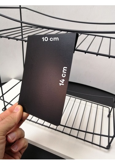 10 Adet Silinebilir Karatahta Siyah Etiket 14 x 10 CM Tel Raflar 8 Mm