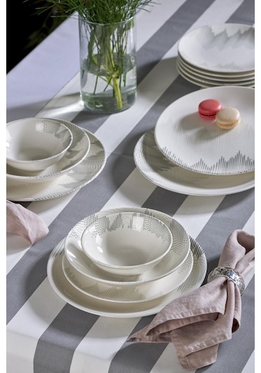 NEVA N3125 TEKNO 24 PARÇA DESENLİ PORSELEN YEMEK TAKIMI