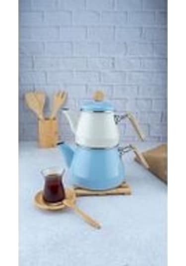 Lumino - Bambu Kulplu Çaydanlık Takımı Mavi Mavi