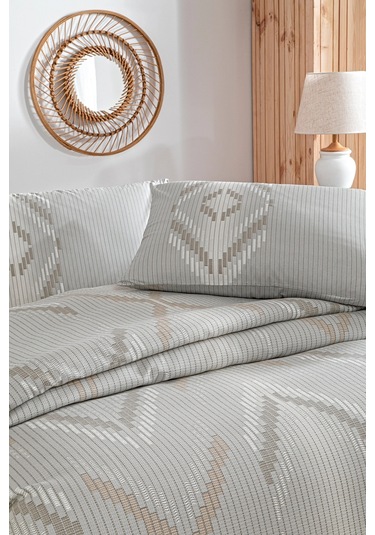 Özdilek Linea Etnica Tek Kişilik Pike Takımı Krem